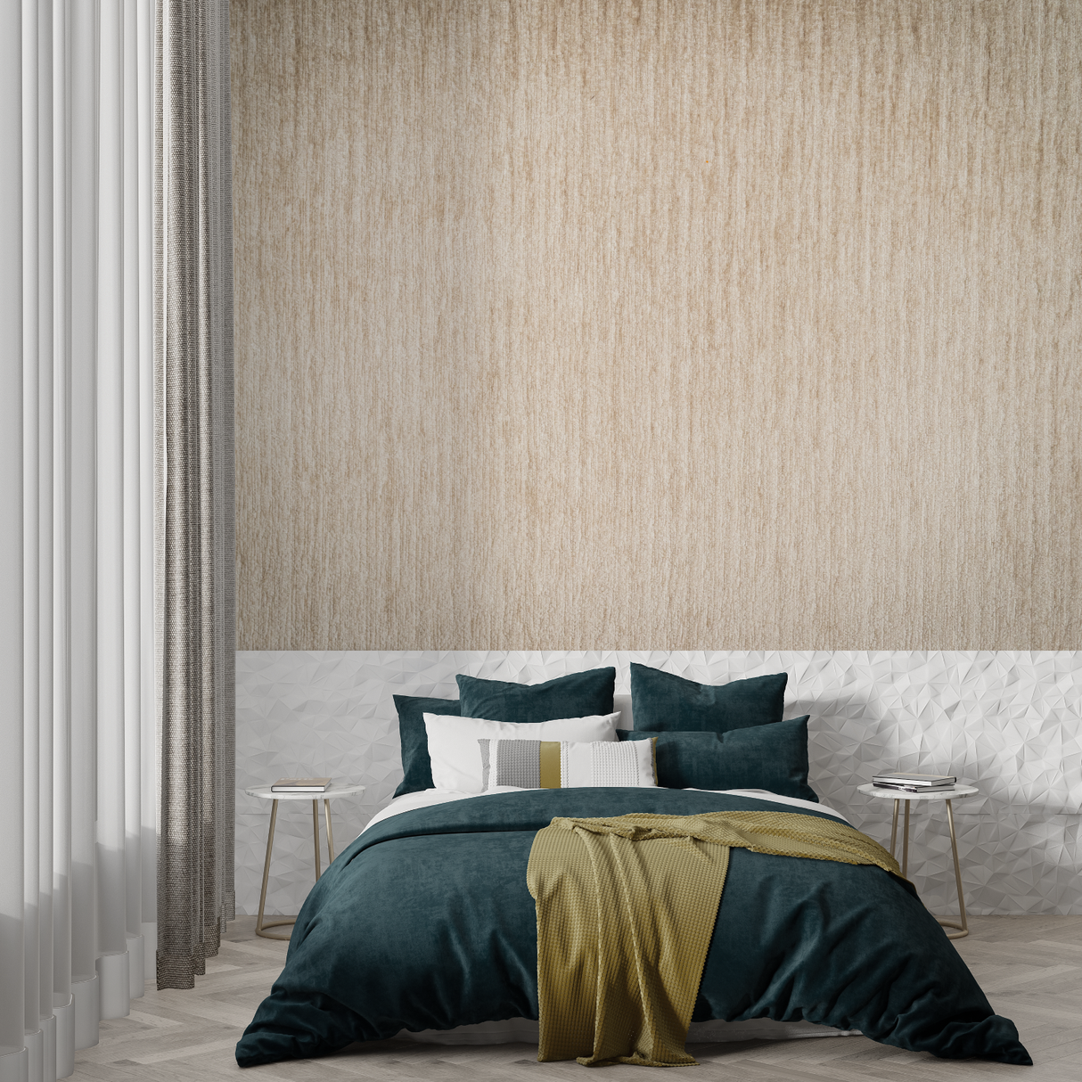 Wood Pattern Mural Wallpaper | Natural Beige Striped Design