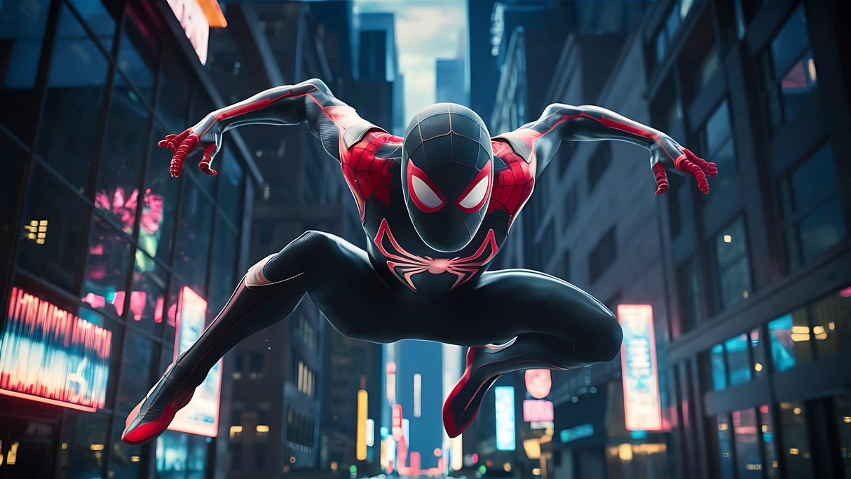 Superhero Mural Wallpaper | Black and Red Spider Design