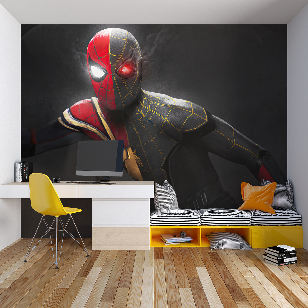 Superhero Mural Wallpaper | Spider-Man Black and Red Design