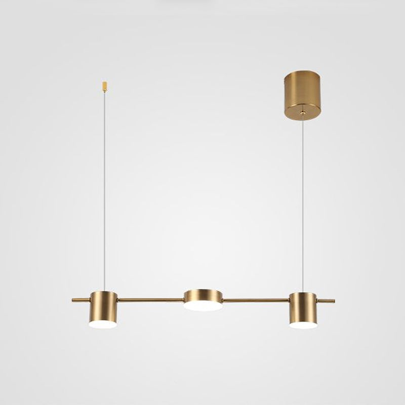 Modern Linear Pendant Light  Brass Drum Shade Design - Product detail 5