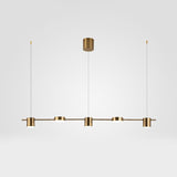 Modern Linear Pendant Light  Brass Drum Shade Design - Product example