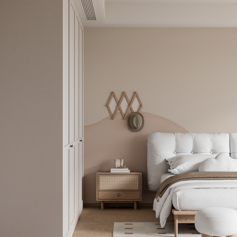 Abstract Mural Wallpaper | Curved Beige Arch Design