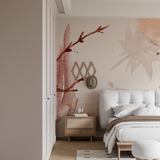 Watercolor Mural Wallpaper | Terracotta Botanical Art