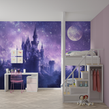 Castle Mural Wallpaper | Mystical Purple Night Sky