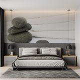 Zen Stone Mural Wallpaper | Minimalist Grey Balance Design