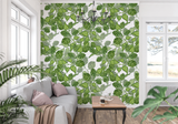 Botanical Mural Wallpaper | Green Hop Pattern Design