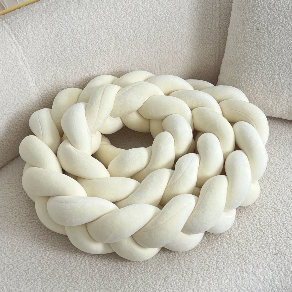 Braided Floor Cushion  Chunky Knit Design in Cream - Product detail 15