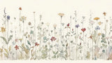 Floral Mural Wallpaper | Watercolor Wildflower Garden Design