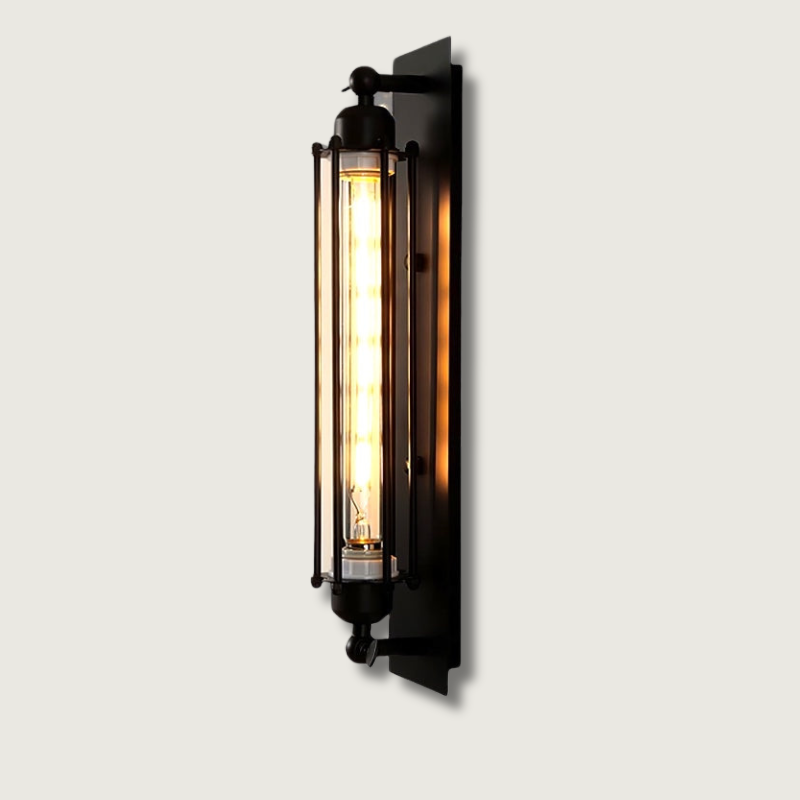 Industrial Wall Light  Elongated Tube Design with LED - Product showcase