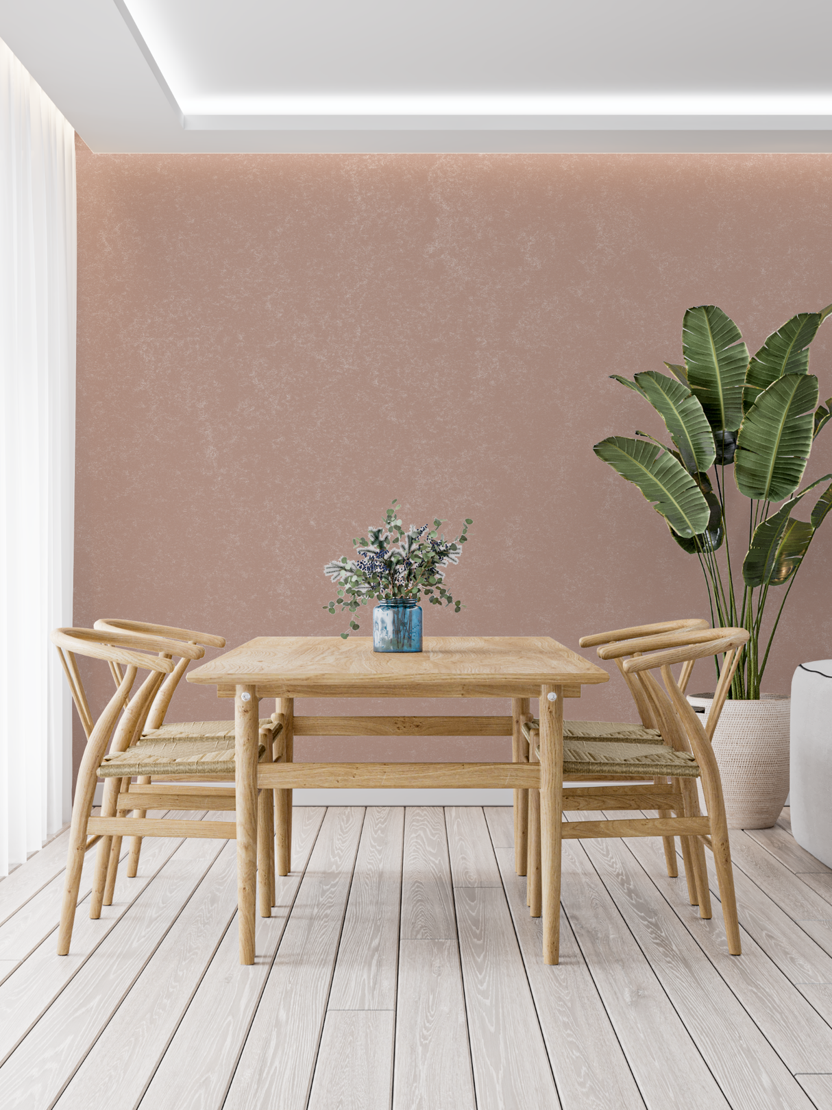 Terracotta Mural Wallpaper | Soft Pink Textured Design