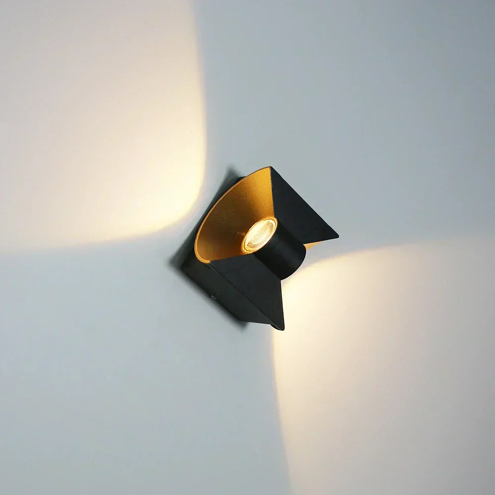 Modern LED Wall Light  Black Gold Dual Beam Design - Product example