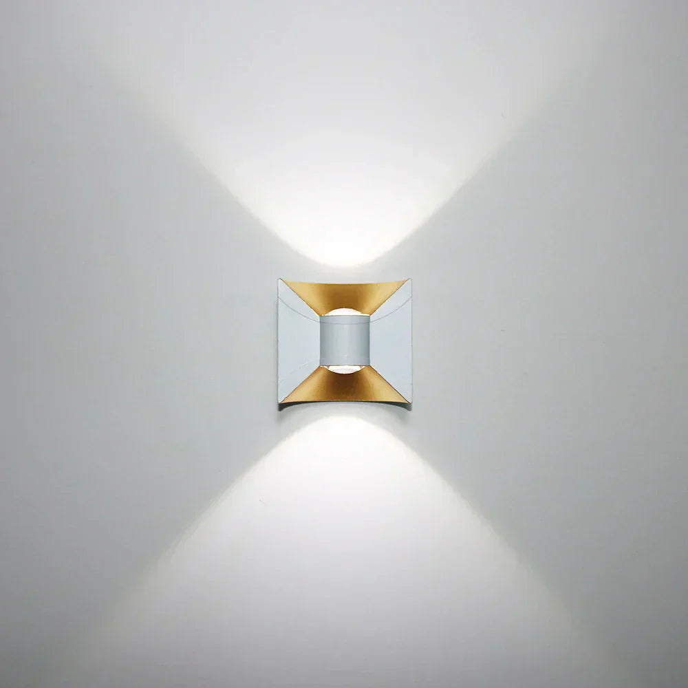 Modern LED Wall Light  Black Gold Dual Beam Design - Detailed view