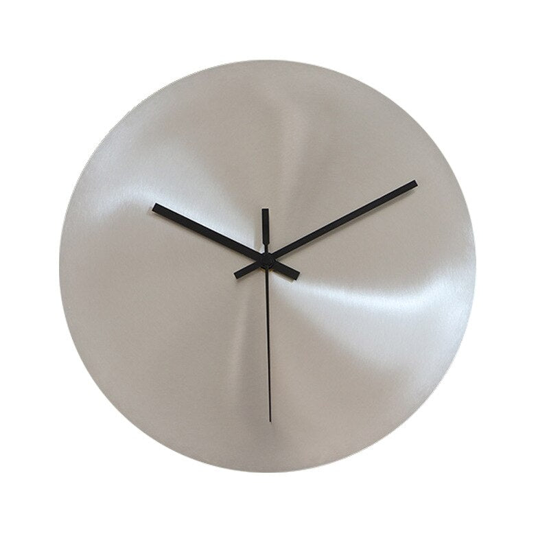 Minimalist Wall Clock  Brushed Stainless Steel Design - Product detail 4