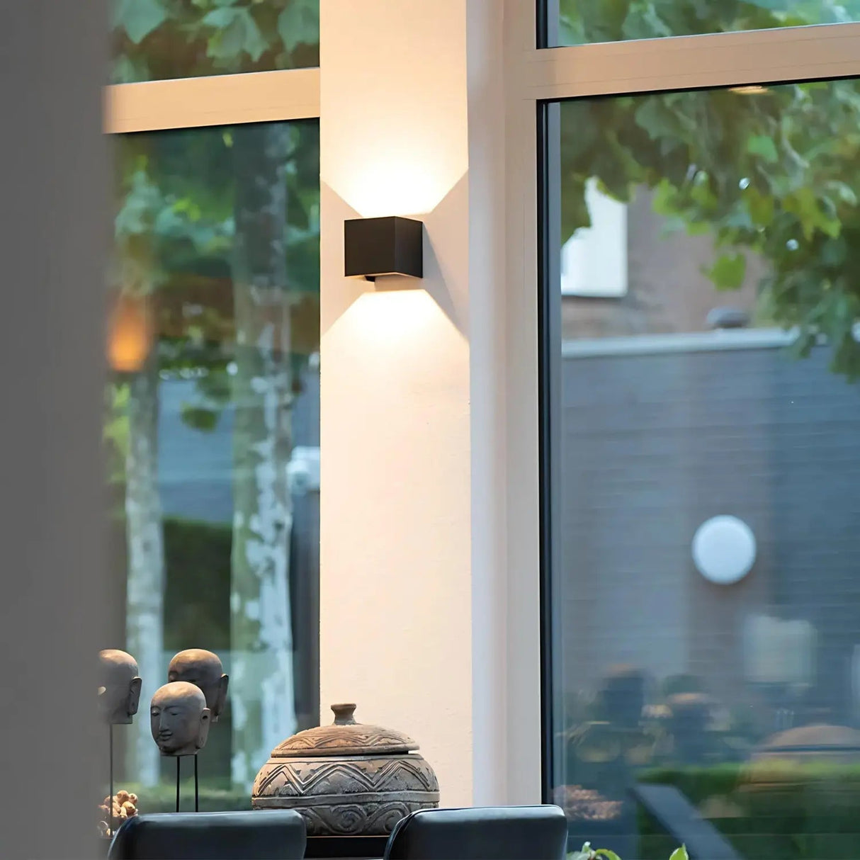 Modern Wall Light  Black Cube LED Motion Sensor - Product example