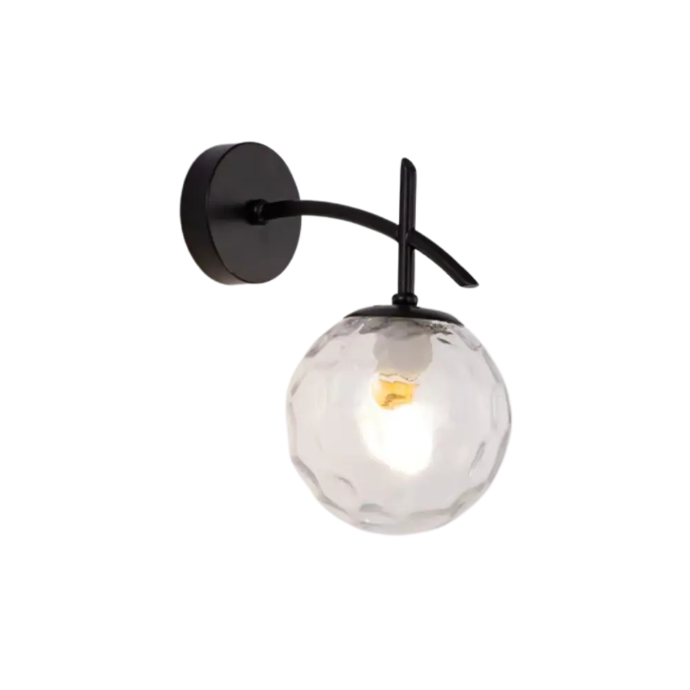 Modern Wall Sconce  Hammered Glass Globe Design - Product detail 5