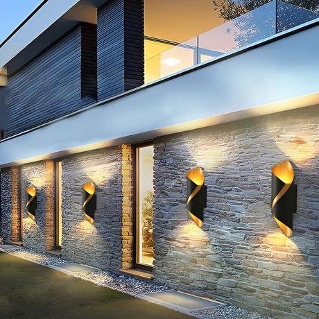 Modern Outdoor Wall Light  Spiral Black Metal Sconce - Product detail 11
