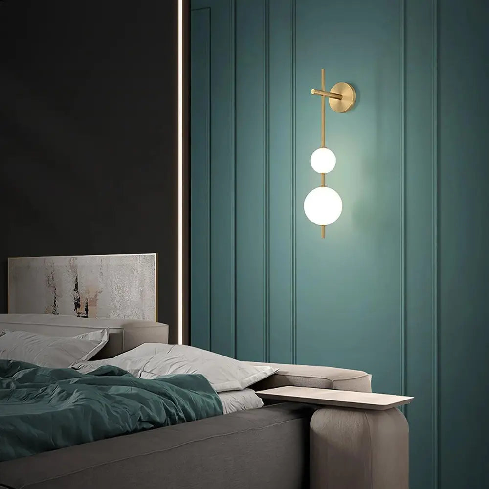 Modern Globe Wall Lamp  Vertical Brass Frame Design - Product detail 5