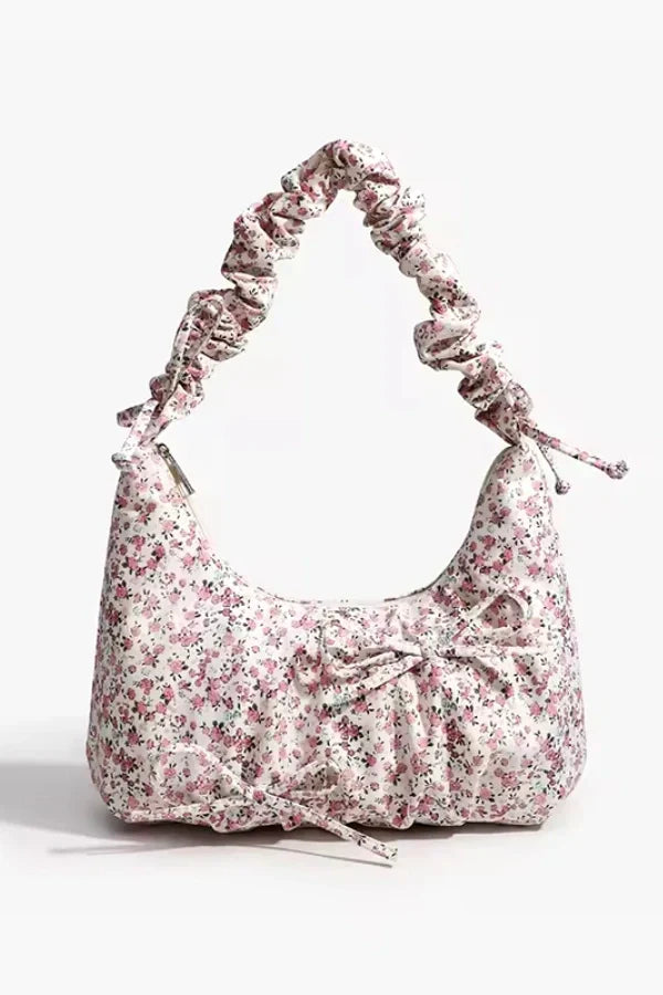 Floral Hobo Bag  Ruched Handle Botanical Print - Product detail 7