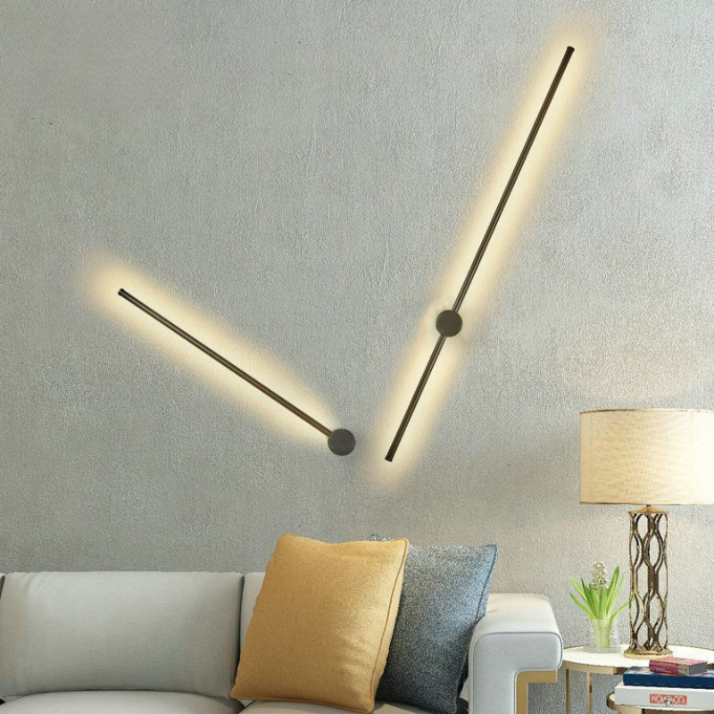 Minimalist Wall Lamp  Linear LED Rod Design - Detailed view