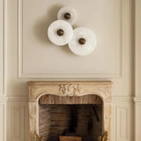 Modern Wall Light  White Glass Disc with Bronze Center - Product detail 7