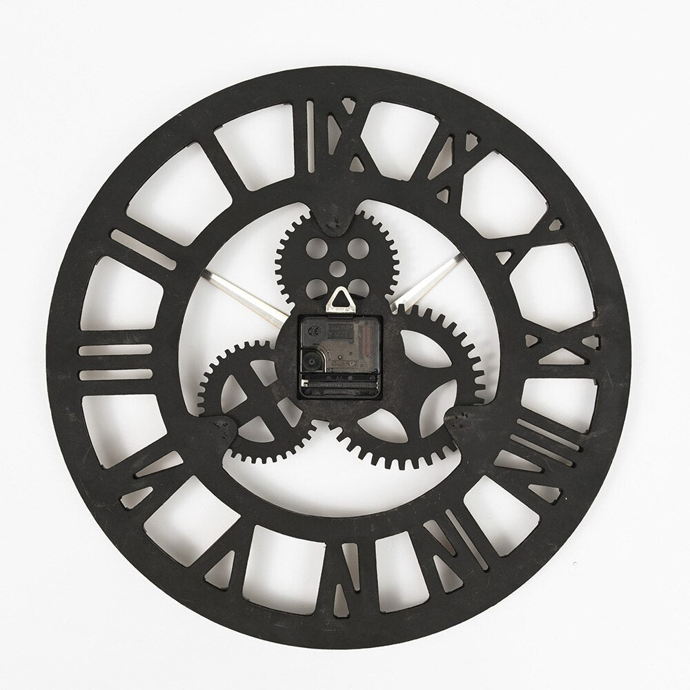 Industrial Wall Clock  Roman Numeral Gear Design - Product detail 6