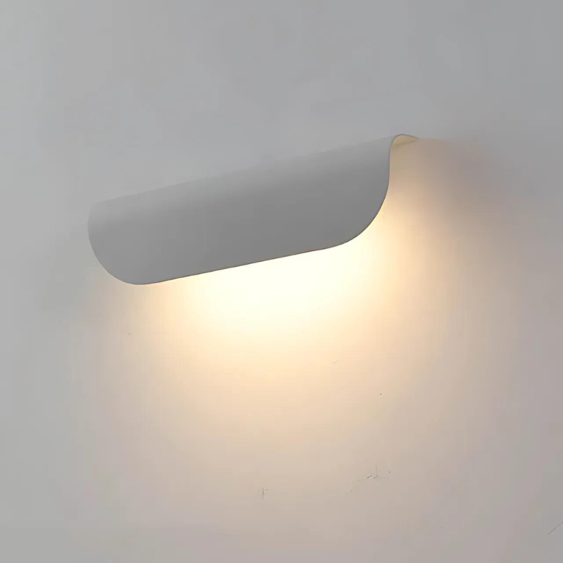 Modern Outdoor Wall Light  Curved Minimalist LED Sconce - Detailed view