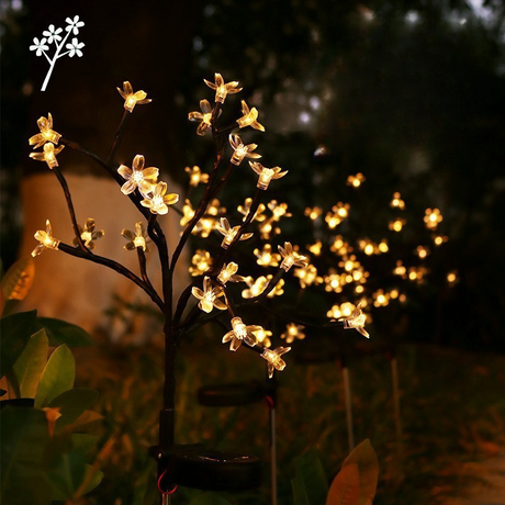 Solar Garden Lights  Wild Fennel LED Path Stakes with Warm Glow - Product showcase