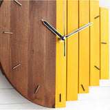 Modern Wall Clock  Wood And Metal Split Design - Product example