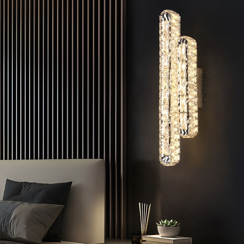 Crystal LED Wall Lamp  Dual Strip Design With Dimming Control - Detailed view