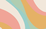 Rainbow Mural Wallpaper | Curved Pastel Waves Design