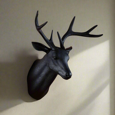 Nordic Deer Wall Decor  Matte Black Stag Head Design - Product example