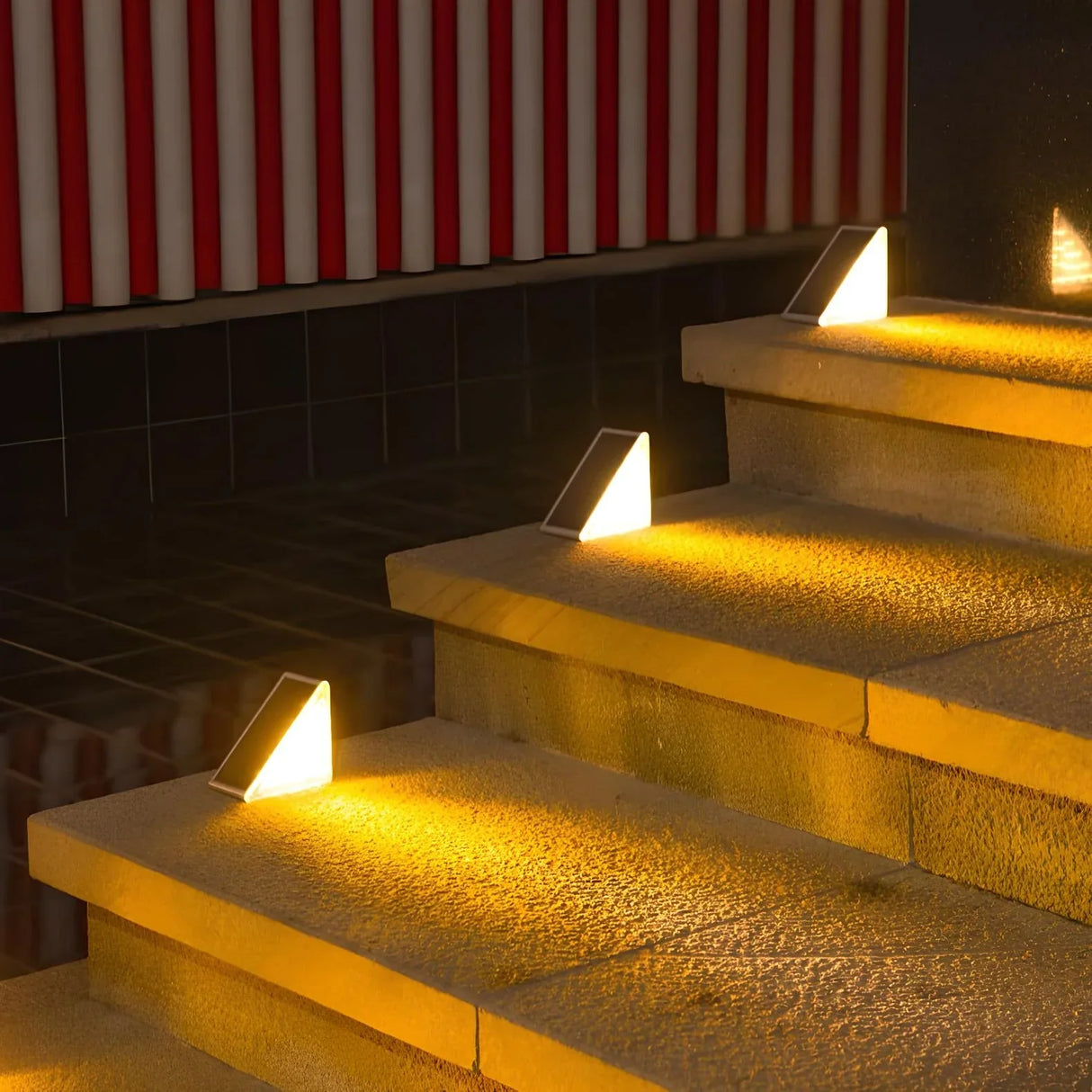 Solar Step Lights  Warm White LED Stair Illumination - Detailed view