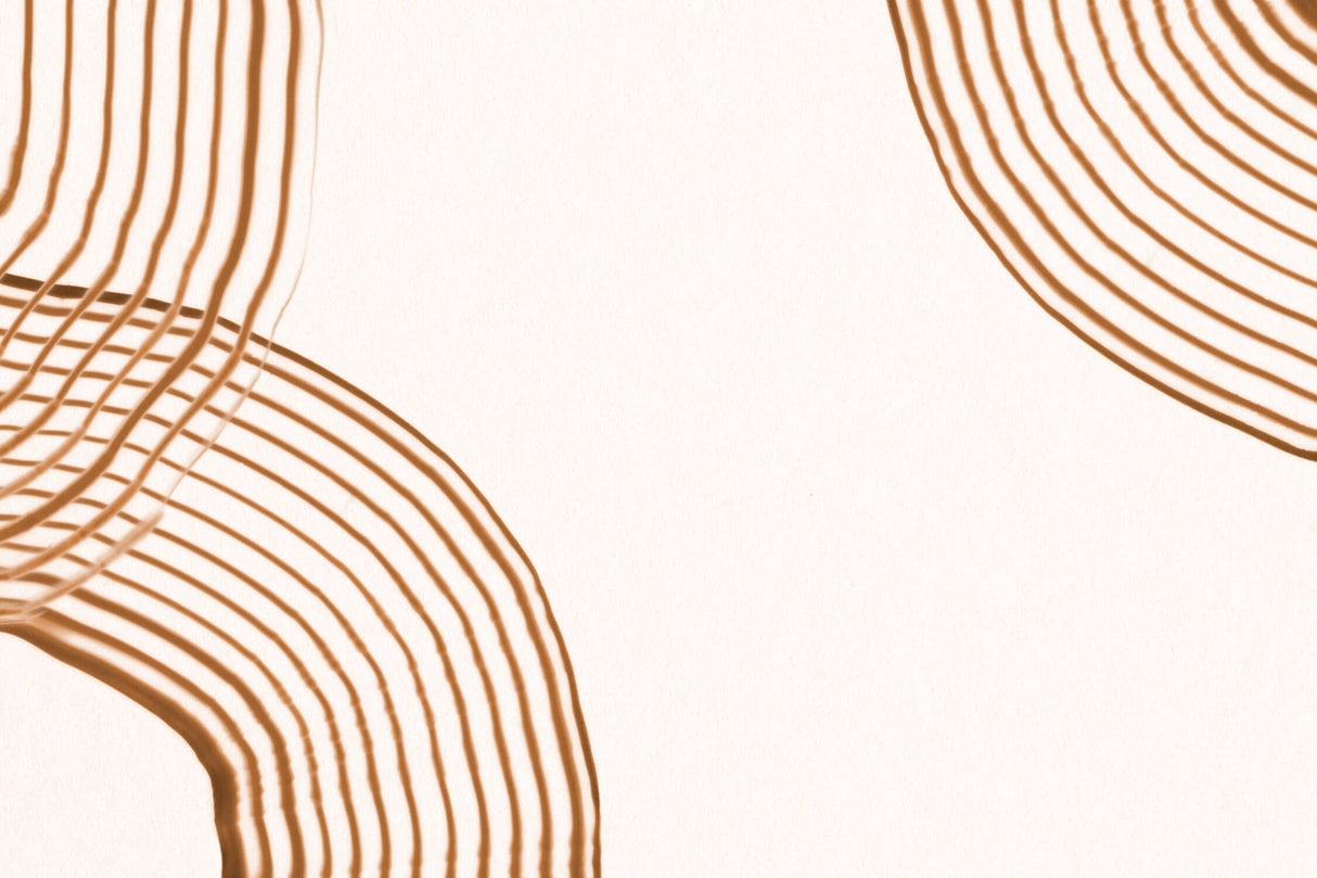 Geometric Mural Wallpaper | Modern Brown Curved Lines