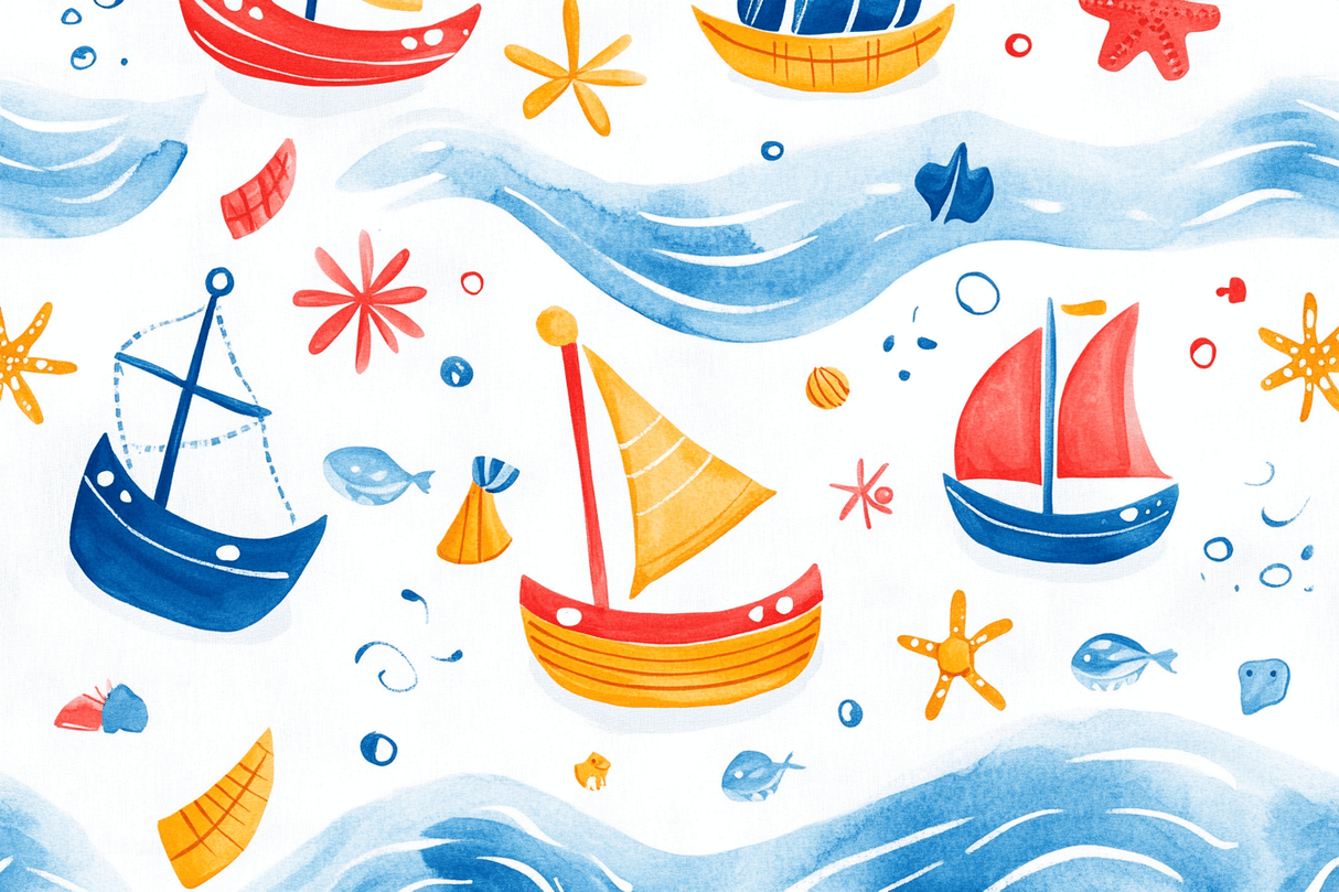 Nautical Mural Wallpaper | Kids Sailing Boats Design