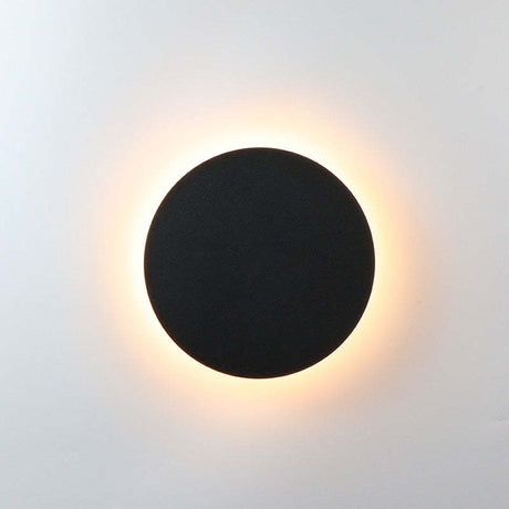 Modern LED Wall Light  Black Round Eclipse Design - Product showcase