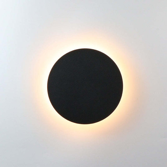 Modern LED Wall Light  Black Round Eclipse Design - Product showcase