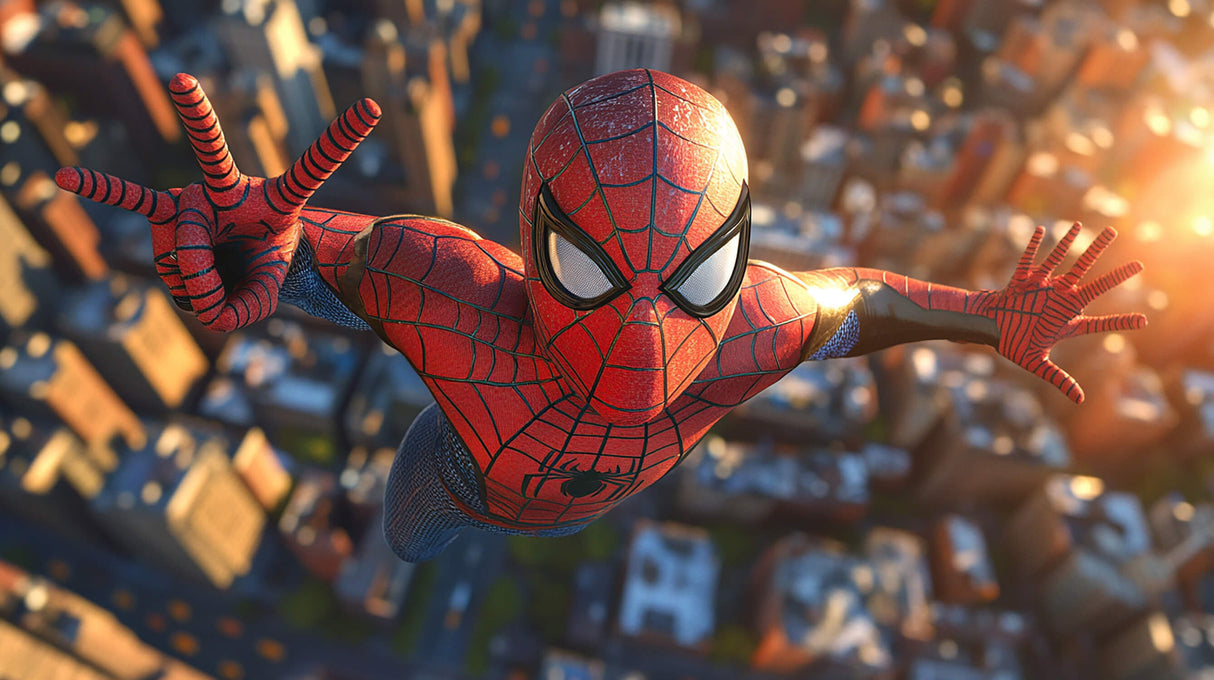 Superhero Mural Wallpaper | Spider-Man Action Scene in 3D