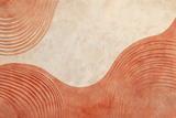 Abstract Mural Wallpaper | Terracotta Curved Lines Design