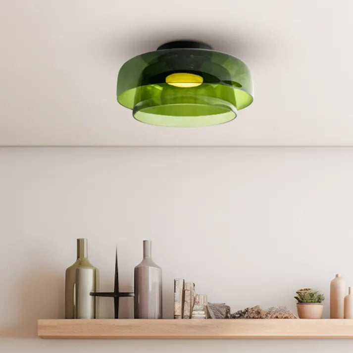 Modern Glass Ceiling Light  Layered Smoke Shade Design - Product detail 6