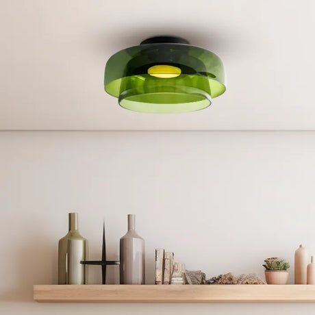 Modern Glass Ceiling Light  Layered Smoke Shade Design - Product detail 6