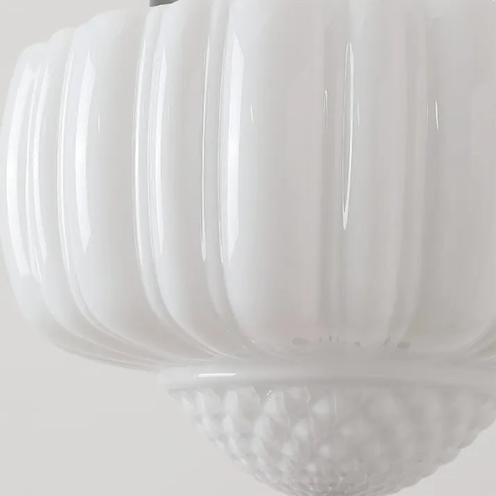 Modern Glass Pendant Light  White Dome Chain Hanging Design - Product detail 9
