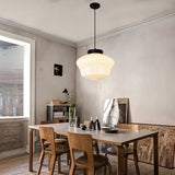 Vintage Pendant Light  Geometric Milk Glass Shade - Product detail 10