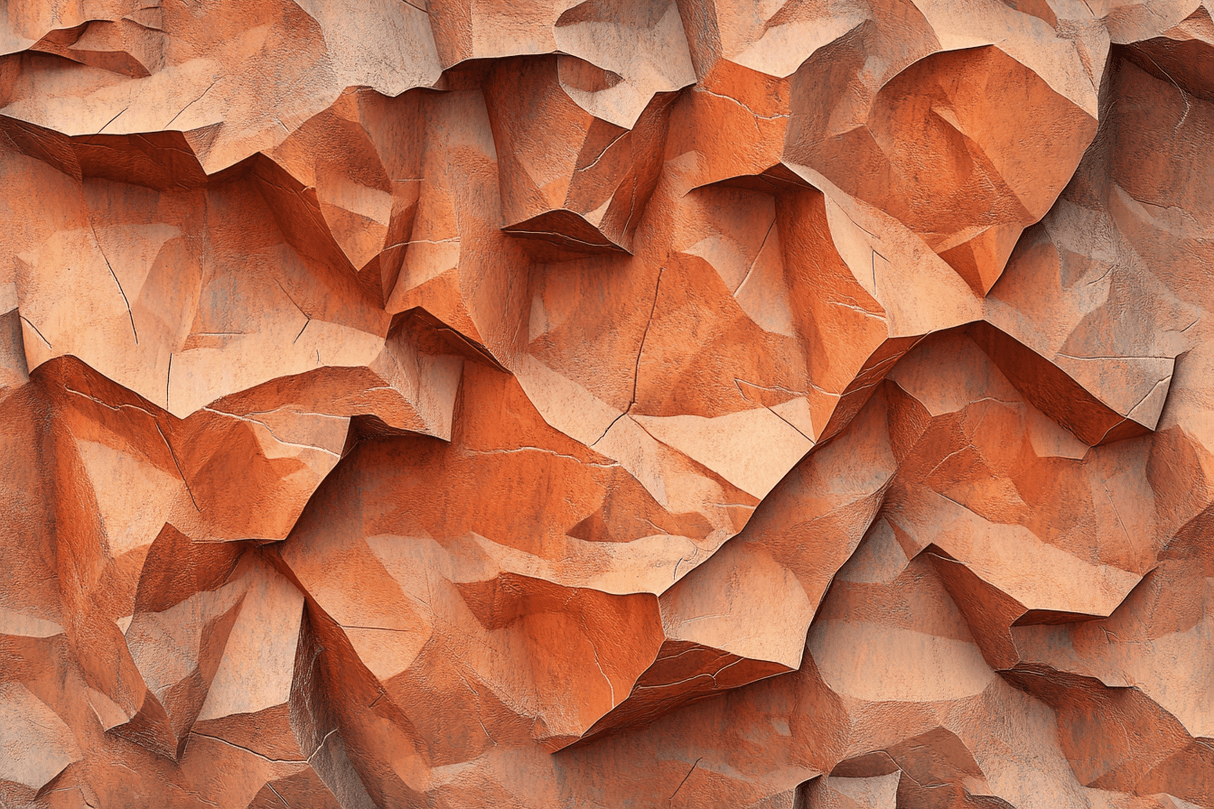 Stone Mural Wallpaper | 3D Terracotta Geometric Design
