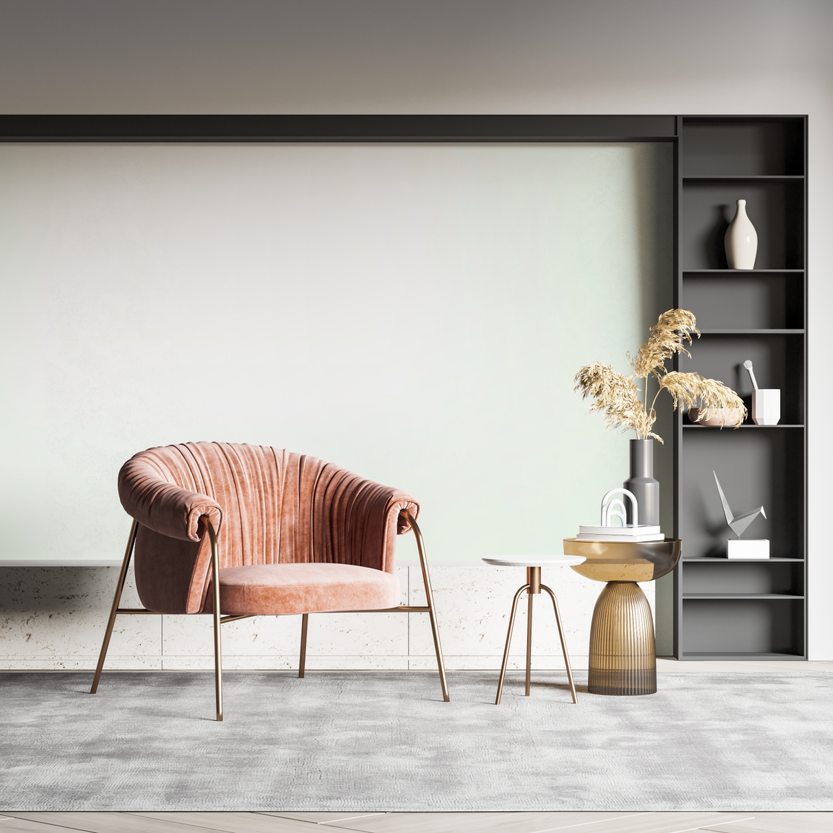 Modern Mural Wallpaper | Soft Mint Green Design
