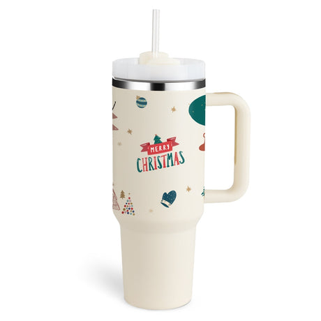 Insulated Travel Mug  Leopard Print Design with Handle  Straw - Product detail 16