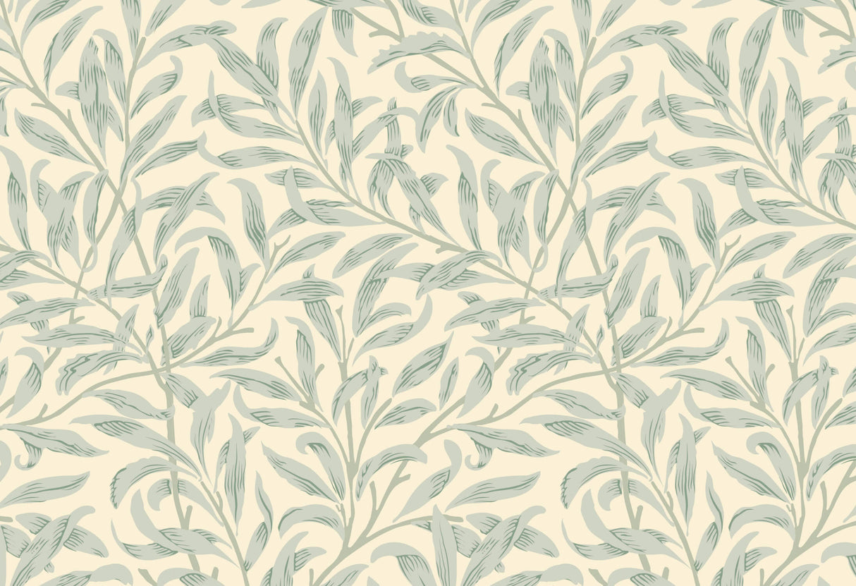 Foliage Mural Wallpaper | Sage Green Botanical Pattern
