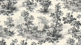 Vintage Mural Wallpaper | Toile de Jouy Grey Botanical Scene
