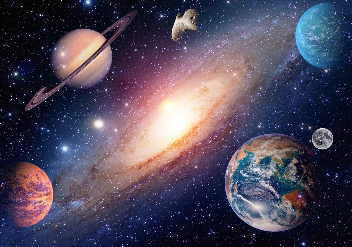 Galaxy Mural Wallpaper | Cosmic Space with Planets Design