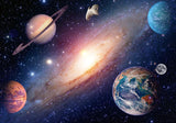 Galaxy Mural Wallpaper | Cosmic Space with Planets Design