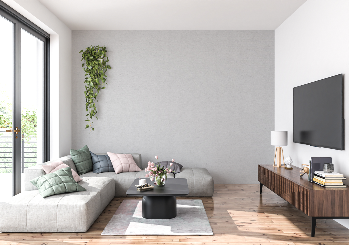 Minimalist Mural Wallpaper | Modern Light Grey Design